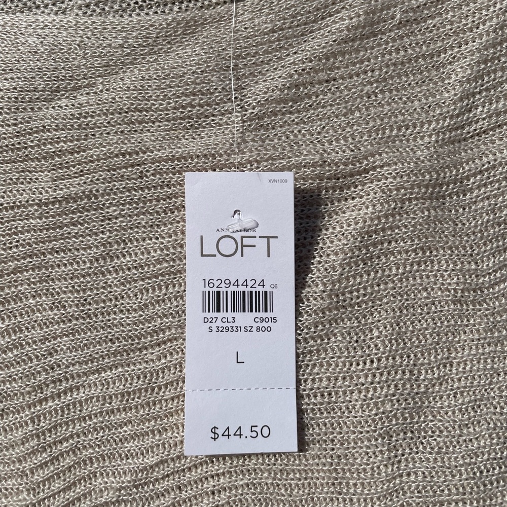 Loft cream colored sweater new with tags size large for sale $35